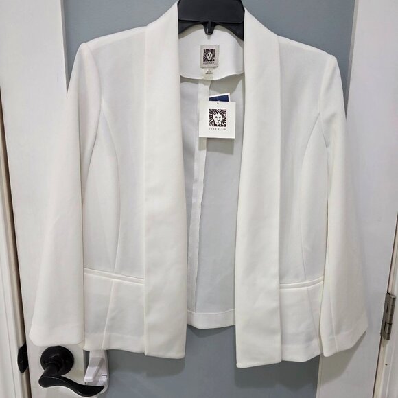 Anne Klein White Open Front Blazer – Women’s Small NWT Lightweight Jacket - Picture 1 of 9